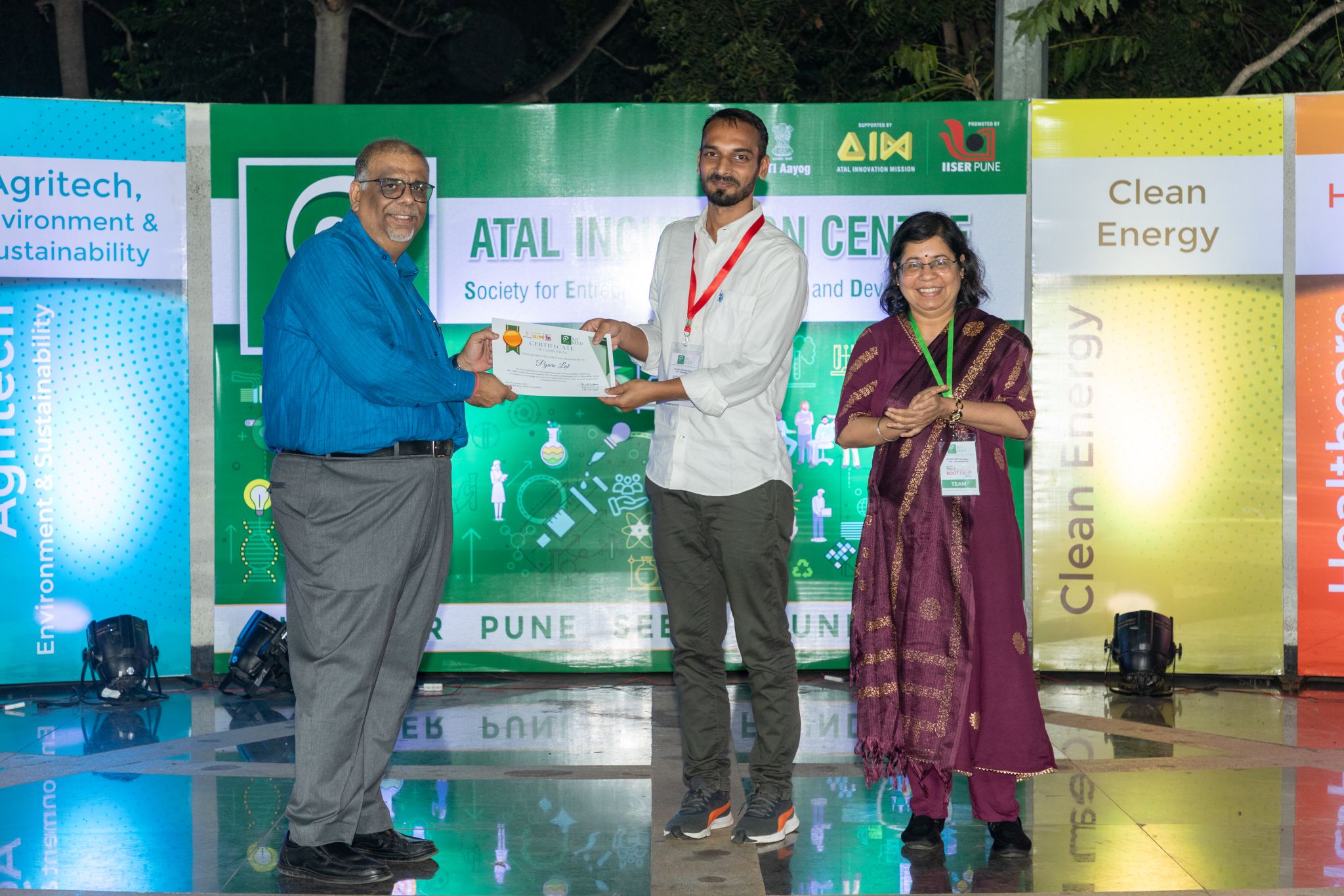 Recognition at the Atal Incubation Centre (AIC), IISER Pune