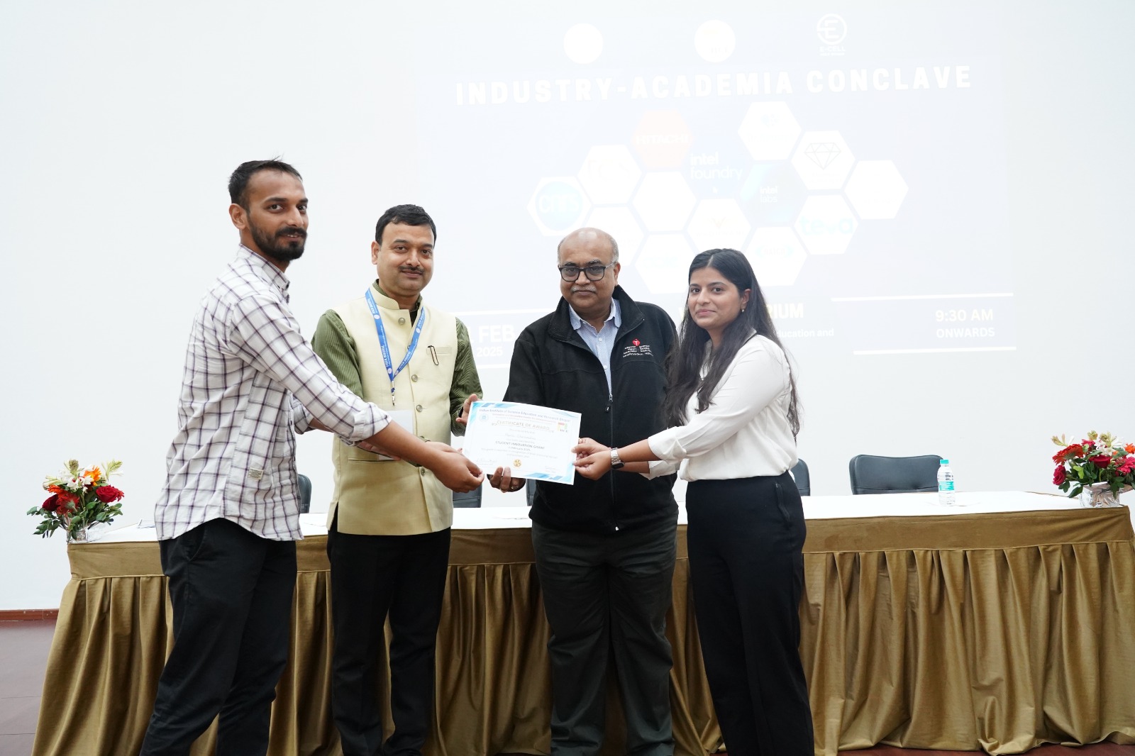 Receiving the SIG grant at the Industry-Academia Conclave